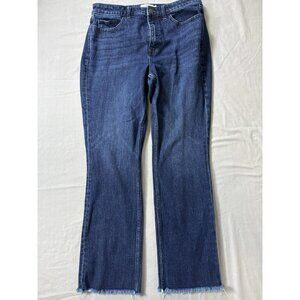Vineyard Vines High Rise Straight Jeans Medium Wash Frayed Hem Womens 29